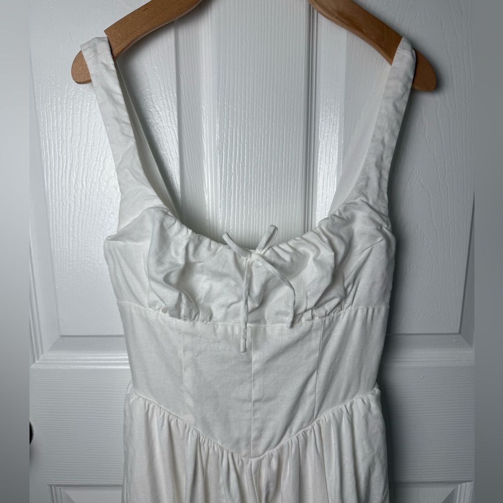 Reformation balia linen milkmaid dress in white - Picture 6 of 11